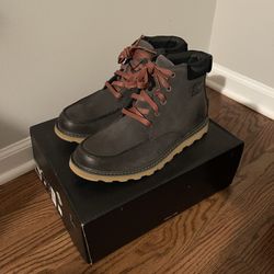 Sorel Men’s WATERPROOF Madson Moc Toe Boots Grill Black Size 8 