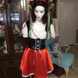 Oktoberfest German Style Dirndl Dress Size- Large Or Medium 