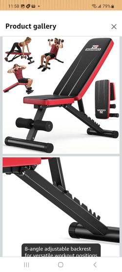 NICEPEOPLE Adjustable Weight Bench for Home Gym, 660LBS Capacity Workout Bench with 8 Backrests for Chest Shoulders Arms, Compact and Foldable Strengt