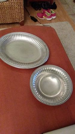 Wilton Armetale flutes and pearls dishes.