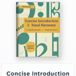 Concise Introduction to Tonal Harmony Workbook - NEW