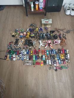 Toys action figures and hot wheels