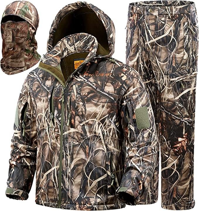 New view Hunting Clothes for Men, Silent Water Resistant Hunting Duck Deer Hunting Jacket and Pants-NW01
