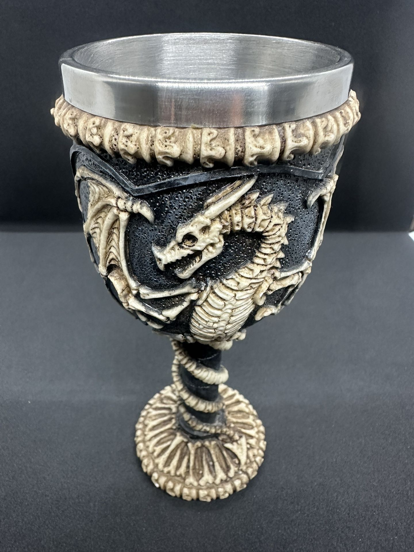 Gothic Dragon Chalice-Skeleton Design Fantasy Goblet