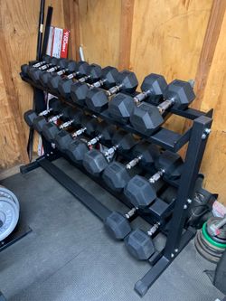 Rubber Coated Dumbbells Set