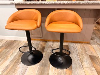 Brand New Set of 2 Light Brown Adjustable Bar Stools