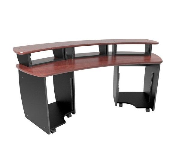 Studio Desk Rack Omnirax Force 32 & Omnirax 13 in Mahogany In Fair Condition