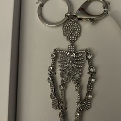 Rhinestone Skeleton purse charm/keychain