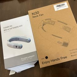 Foldable fan with no leaf hanging neck