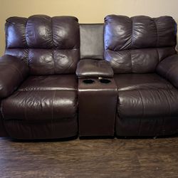 Real Leather Reclining Love Seats 