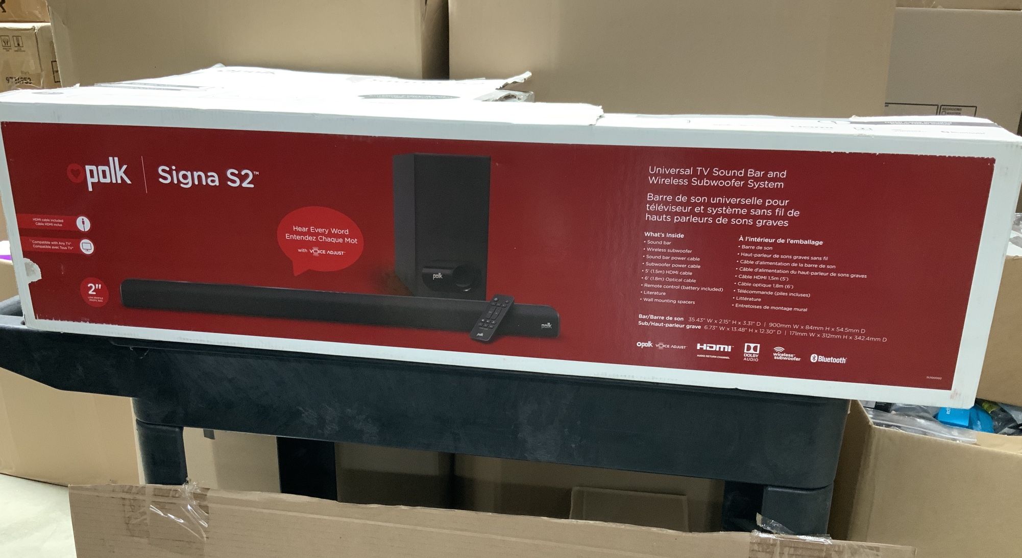 Polk Audio - Signa S2 2.1 Ch Ultra-Slim Soundbar with Wireless Subwoofer and Dolby Digital - Black #BM813