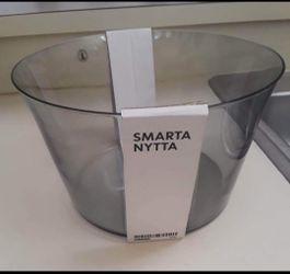NEW IKEA Smarta Nytta smokey gray 10" glass bowl $10 FIRM