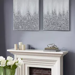 Madison park, Silver Glimmer Hand Brush Embellished Canvas Set, 2 Piece