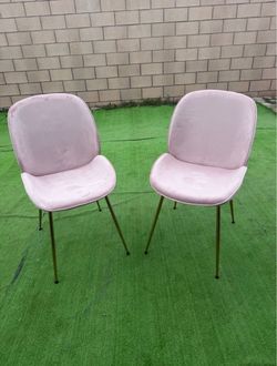2 Pink Velvet Chairs