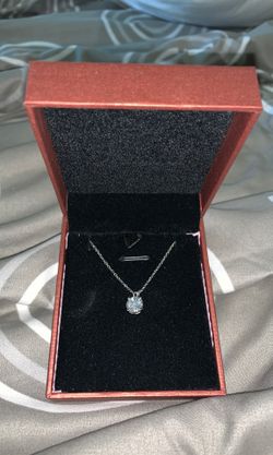 2.0 CTW Simulated Diamond Pendant Necklace 18” - S925 Sterling Silver