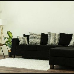 Venus Black RAF Chaise Sectional *** / Couch 699