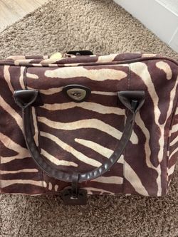 Leather Striped Duffle Bag 