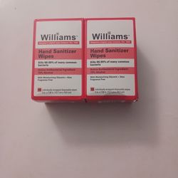 Williams Hand Cleaning Wipes Moisturizer+Aloe Fragrance Free2 Packs Exp.10/22