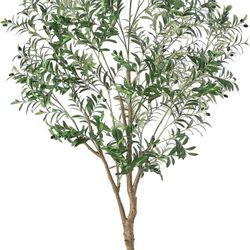 7FT Olive Tree Artificial Plant Decor - Tall Fake Tree for Home Decor Faux Plant Indoor 2000 Leaves Artificial Olive Tree