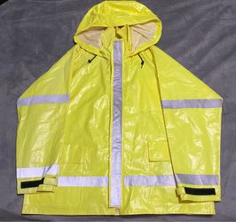 FR Hi-Vis Yellow Rain Jacket with Hood