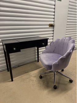 Vanity with new vanity accent chair