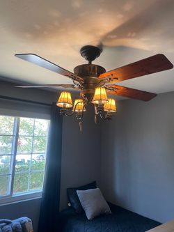 Rustic Cabin Wildlife Ceiling Fan – Bear, Moose & Pine Tree Design – Excellent Condition