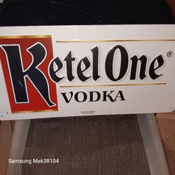Kettle One Vodka Metal Tin Sign Vintage 1980s