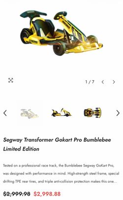 Segway Transformer Gokart Pro Bumblebee(No Charger)