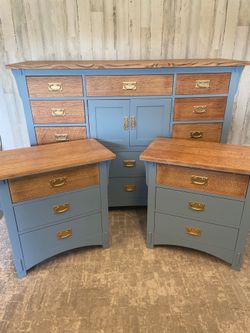 COASTAL BLUE DRESSER & NIGHTSTAND SET