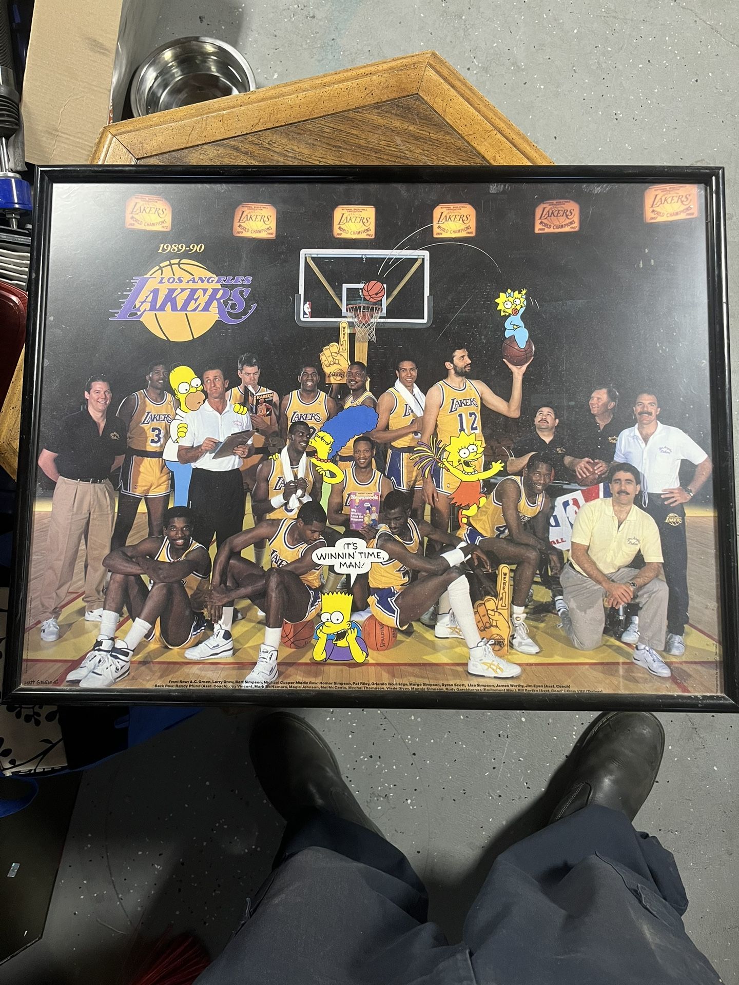 LA Lakers Simpsons Poster Magic Johnson Matt Groening Rate VTG 80s NBA Showtime $500