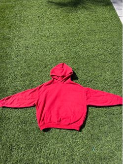 Lazy Sunday Cherry Red Boxy Fit Pullover Hoodie Size M