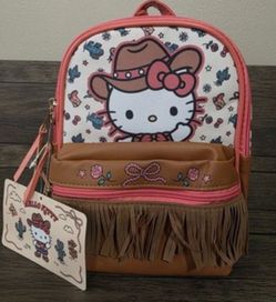 New Hello Kitty Western Cowgirl 9" Mini Backpack