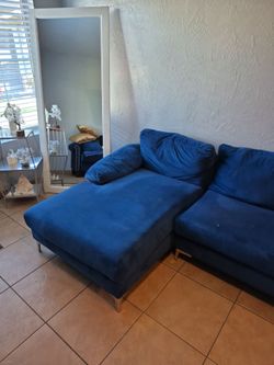 Blue L couch very comfy 💙