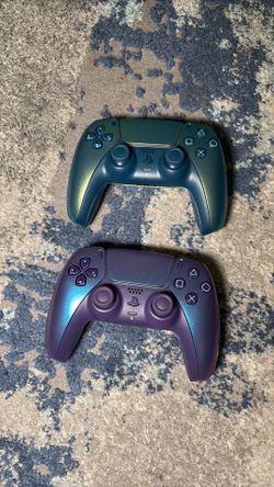 Chromatic Blue and Green PS5 Controllers