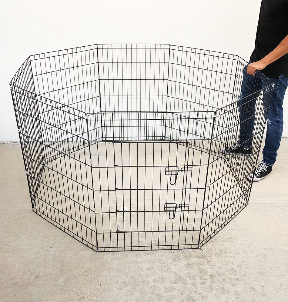 $40 NEW Foldable 36” Tall x 24” Wide x 8-Panel Pet Playpen Dog Crate Metal Fence Exercise Cage