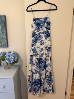 Anthropologie Blue Flower Dress