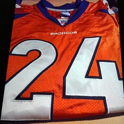 NFL FAN APPAREL REEBOK  #24 DENVER BRONCOS CHAMP BAILEY JERSEY SIZE 56