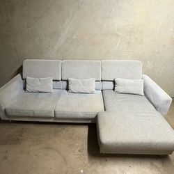 Grey/ Denim sectional Couch (Can Deliver) 