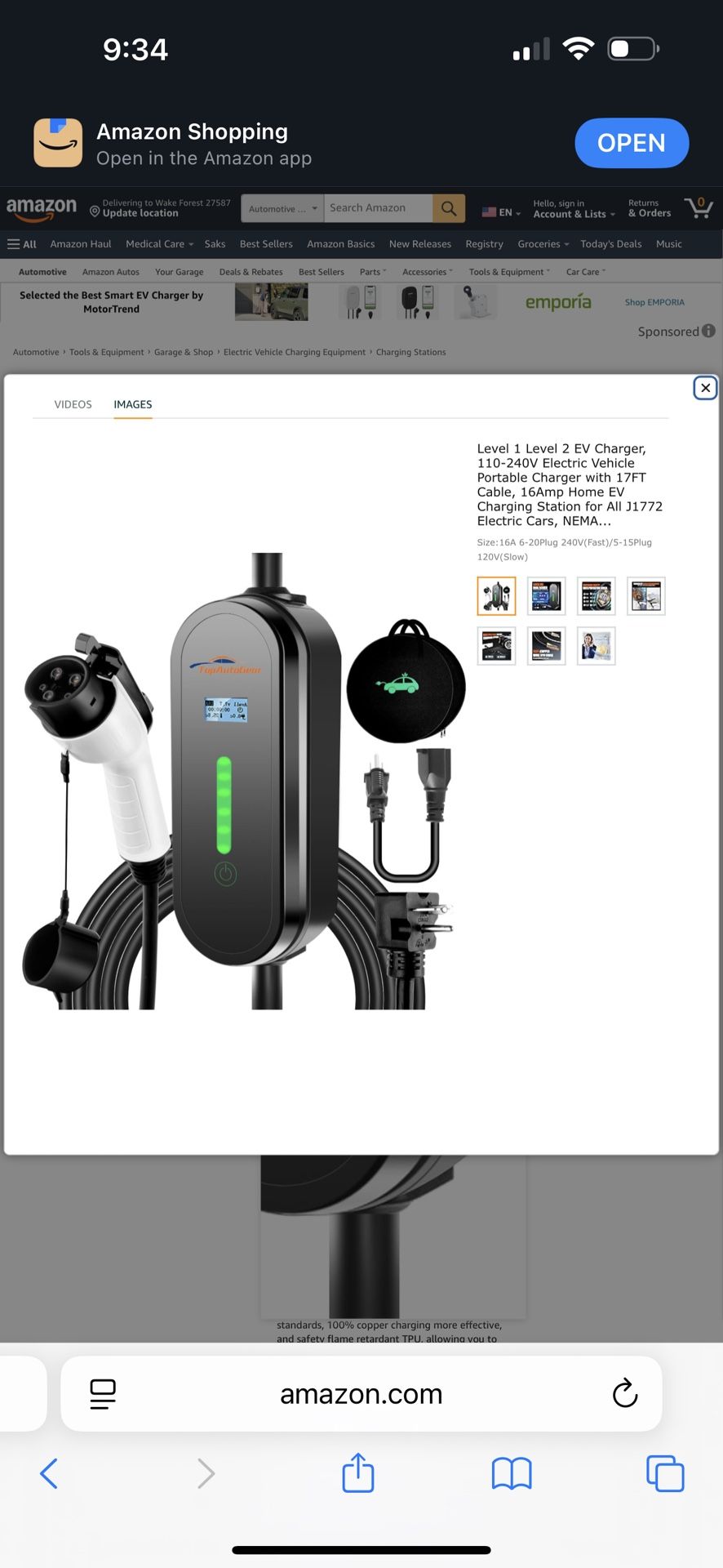Level 1 Level 2 EV Charger, 110-240V Electric Vehicle Portable Charger with 17FT Cable, 16Amp Home EV Charging Station for All J1772 Electric Cars, NE