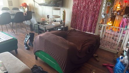 FREE - sofa long chaise, laundry hamper, and spinner organization