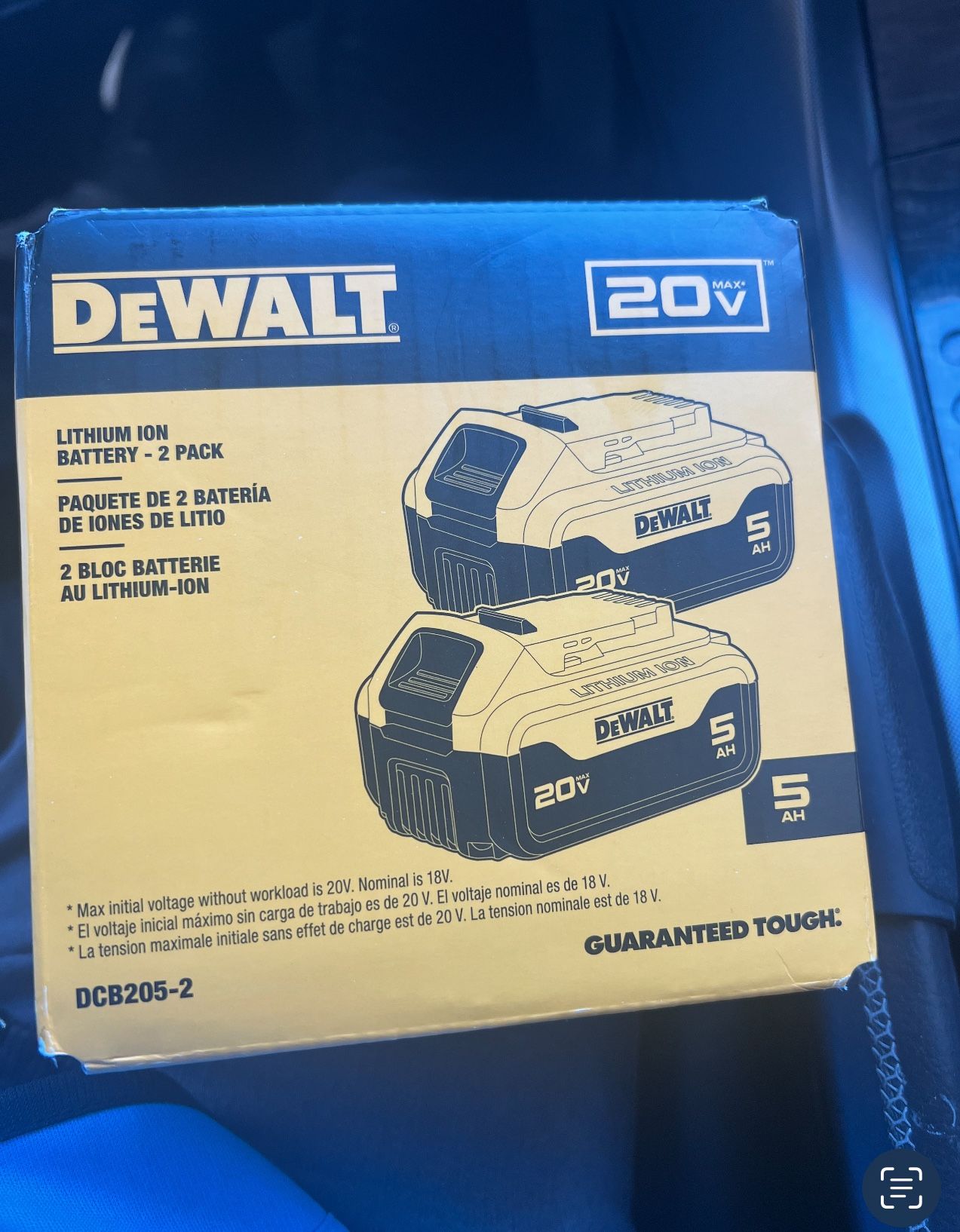 Dewalt 20v Lithium 2 Pack Battery $85!