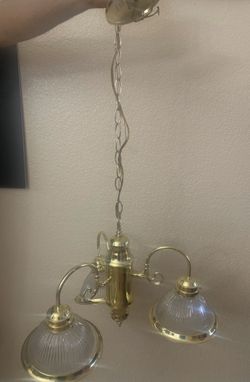 Gold light fixture 3 bulbs