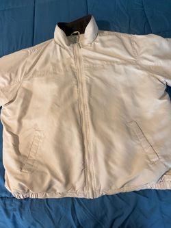 Cream Full-Zip Bomber Jacket