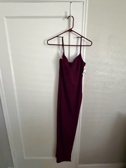 Burgundy Spaghetti Strap Maxi Dress