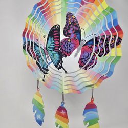 Butterfly And Bright Multi Colored, Yard, Garden Decor,porch, Great Gift
