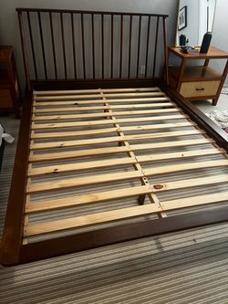 Queen Sized Mid-Century Modern Wood Bed Frame