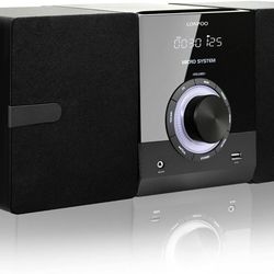 [e] Home CD Stereo Shelf System - 30W Compact Micro Stereo System with CD Player, Bluetooth