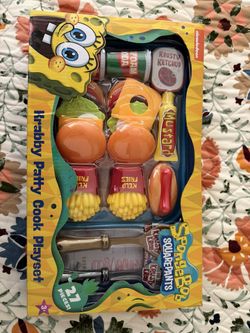 new spongebob squarepants krabby patty cook playset 27 pcs set