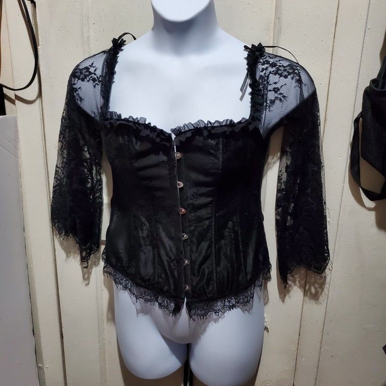 Corset Top with Mesh Lace Size 2X