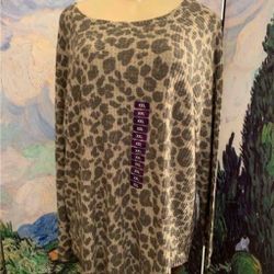 Gray Animal Print Top